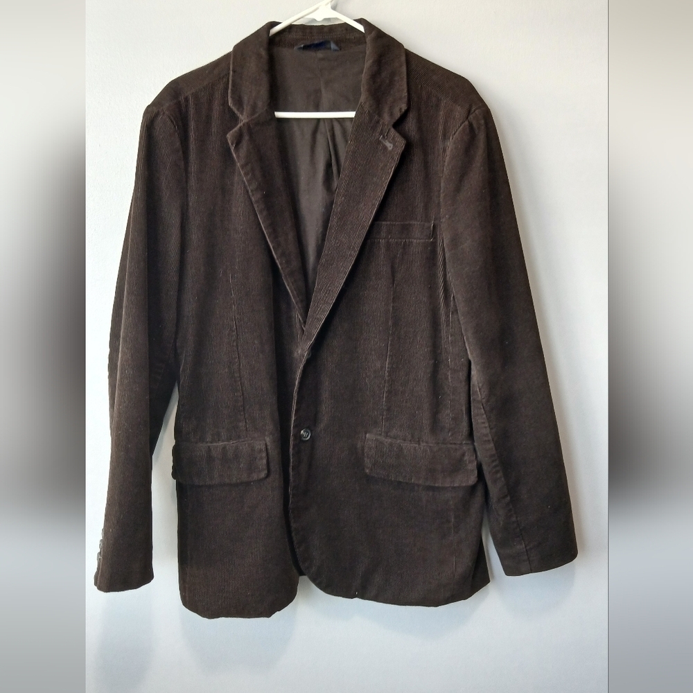 Gap Corduroy Blazer Men Medium Double Vented Preppy Dark Academia Forest